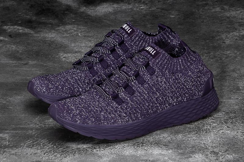 Men's Nobull Plum Reflective Knit Running Shoes Purple | SG L2007I